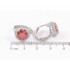 Серьги Xuping Родий колечки Красные фианиты в обрамлении циркония фото №2