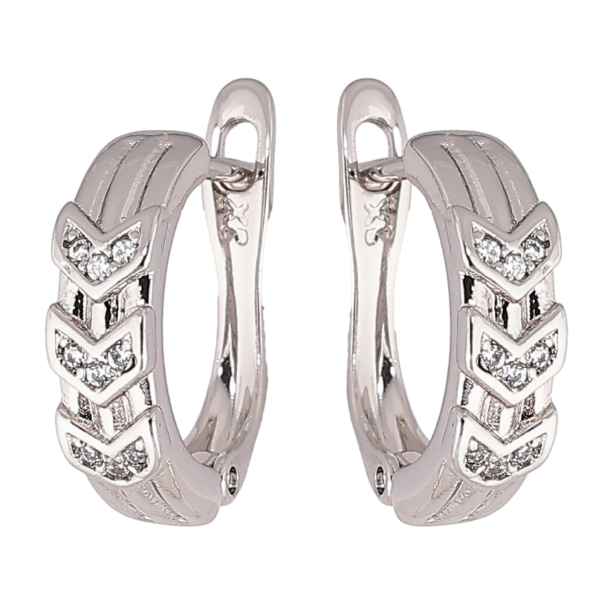 Серьги Xuping Родий английский замок Узор с цирконием фото №1