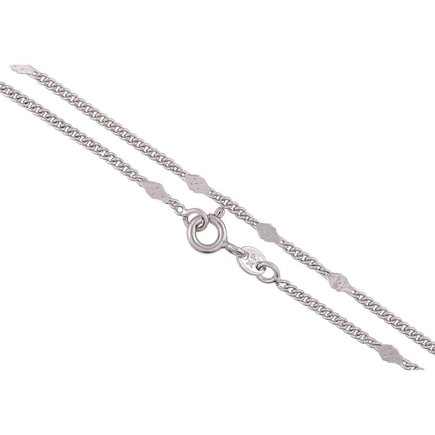 Ланцюжок Xuping Родій «Плетіння Панцирне з прокатаними ромбами» довжина 45см х 1.5мм фото №1