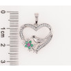 Кулон Xuping Родий Сердечко с птичкой и цирконием для цепочки до 5мм фото №2