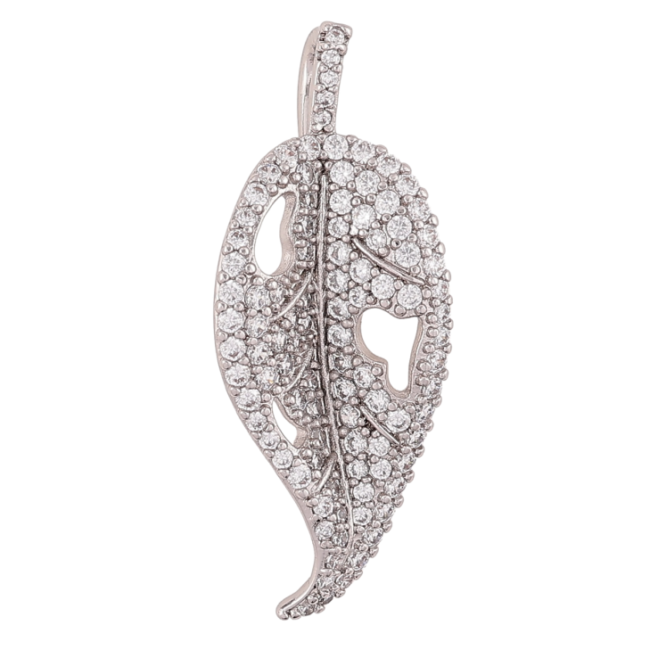 Кулон Xuping Родій «Листочок з інкрустацією цирконієм» для ланцюжка до 3мм фото №19 Кулон Xuping Родій «Листочок з інкрустацією цирконієм» для ланцюжка до 3мм фото №19