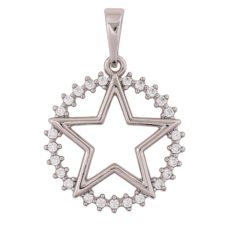 Кулон Xuping Родий Звезда в колечке циркония для цепочки до 5мм фото №5 Кулон Xuping Родий Звезда в колечке циркония для цепочки до 5мм фото №5