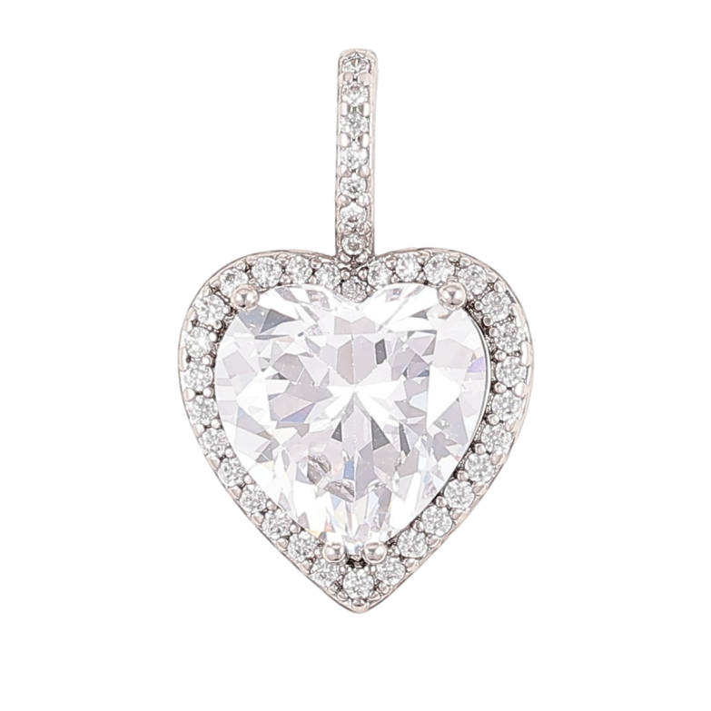 Кулон Xuping Родій «Кришталеве серце» для ланцюжка до 5мм фото №1