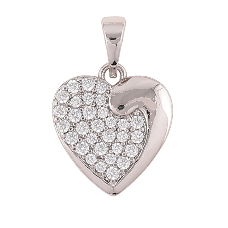 Кулон Xuping Родій «Серце з інкрустацією цирконієм» для ланцюжка до 5мм фото №6 Кулон Xuping Родій «Серце з інкрустацією цирконієм» для ланцюжка до 5мм фото №6
