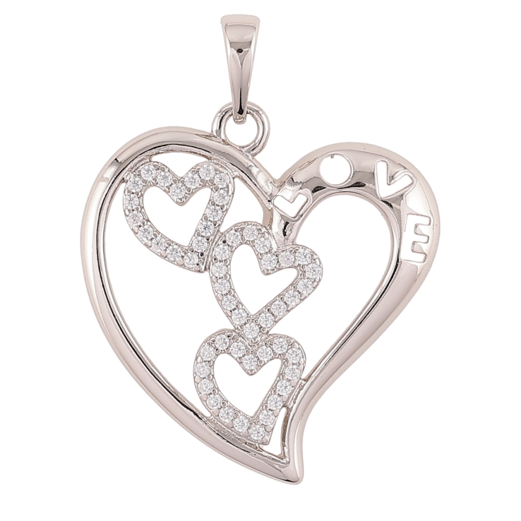 Кулон Xuping Родій «Сердечка з цирконієм» для ланцюжка до 5мм фото №14 Кулон Xuping Родій «Сердечка з цирконієм» для ланцюжка до 5мм фото №14