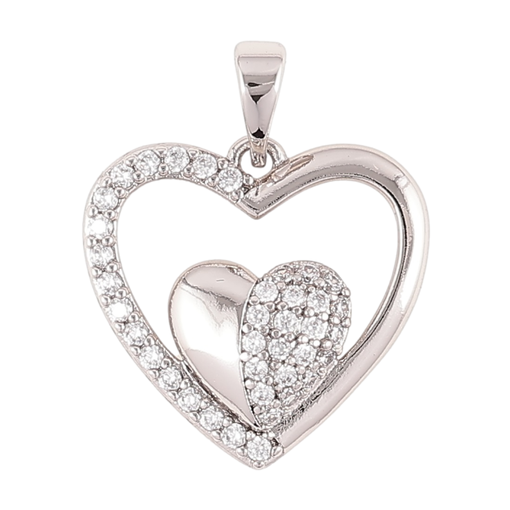 Кулон Xuping Родій «Сердечка з інкрустацією цирконієм» для ланцюжка до 5мм фото №15 Кулон Xuping Родій «Сердечка з інкрустацією цирконієм» для ланцюжка до 5мм фото №15