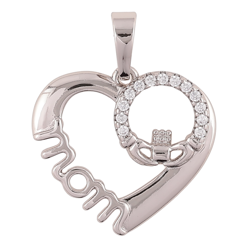 Кулон Xuping Родій «Серце з написом Мама» для ланцюжка до 7мм фото №1 Кулон Xuping Родій «Серце з написом Мама» для ланцюжка до 7мм фото №1