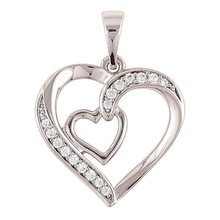 Кулон Xuping Родий Сердечки с цирконием для цепочки до 5мм фото №22 Кулон Xuping Родий Сердечки с цирконием для цепочки до 5мм фото №22