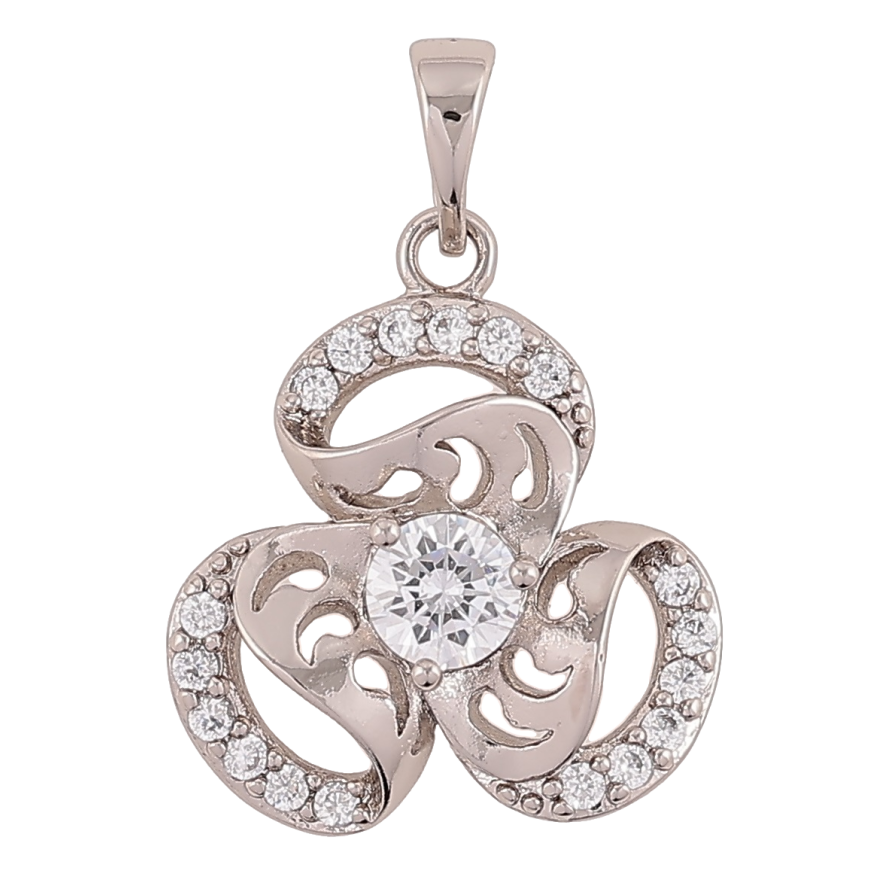 Кулон Xuping Родий Декоративный цветок с цирконием для цепочки до 5мм фото №1