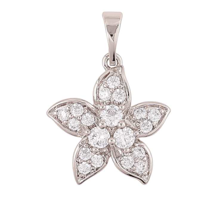 Кулон Xuping Родий Цветок с цирконием для цепочки до 5мм фото №15 Кулон Xuping Родий Цветок с цирконием для цепочки до 5мм фото №15