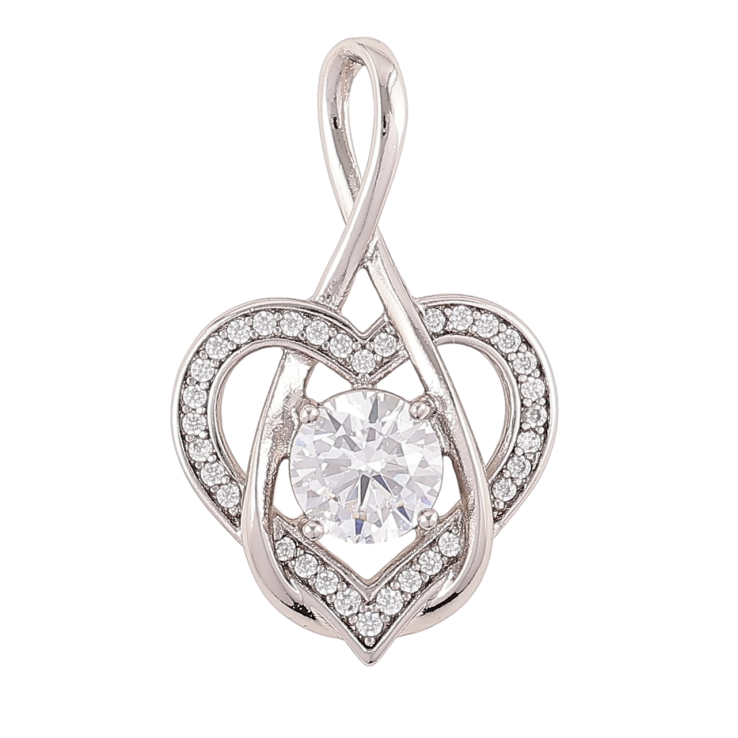 Кулон Xuping Родий Сердечко с цирконием для цепочки до 4мм фото №9 Кулон Xuping Родий Сердечко с цирконием для цепочки до 4мм фото №9