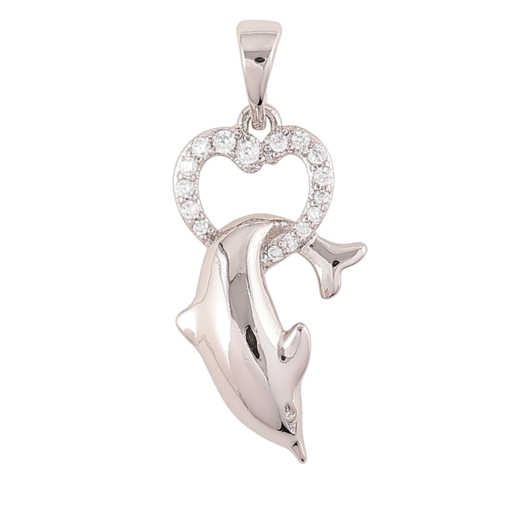 Кулон Xuping Родій «Сердечко з дельфіном» для ланцюжка до 5мм фото №13 Кулон Xuping Родій «Сердечко з дельфіном» для ланцюжка до 5мм фото №13