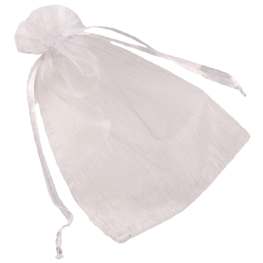 Мішечок подарунковий з органзи «Колір білий» розмір 9х12см ціна за 1 шт. фото №1