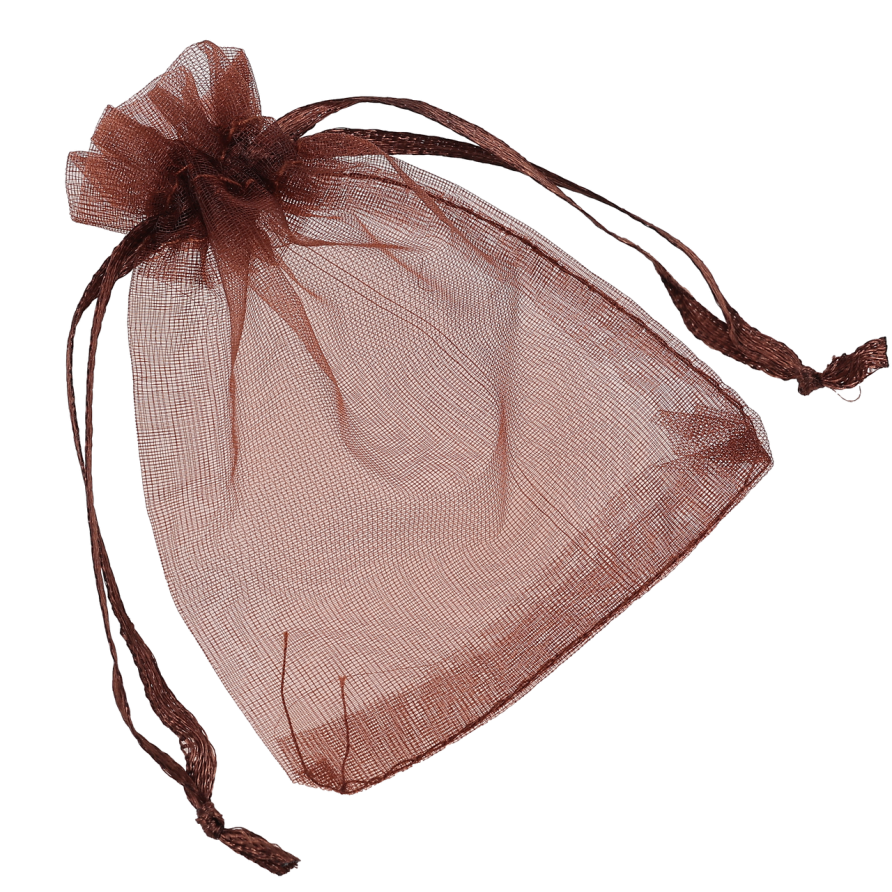 Мішечок подарунковий з органзи «Колір коричневий» розмір 7х9см ціна за 1 шт. фото №1