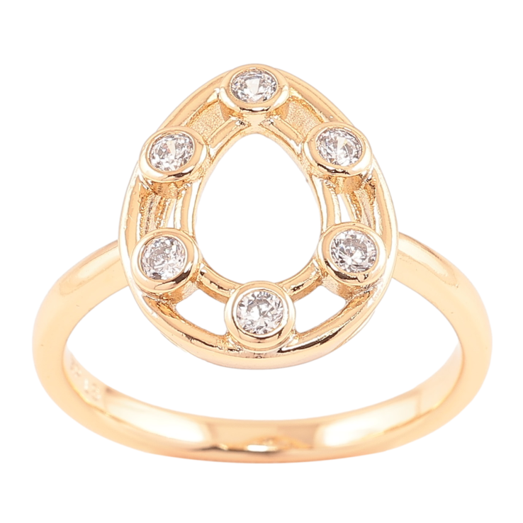 Каблучка Xuping Позолота 18K «Крапелька з цирконієм» фото №12