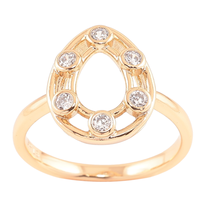 Каблучка Xuping Позолота 18K «Крапелька з цирконієм» фото №1