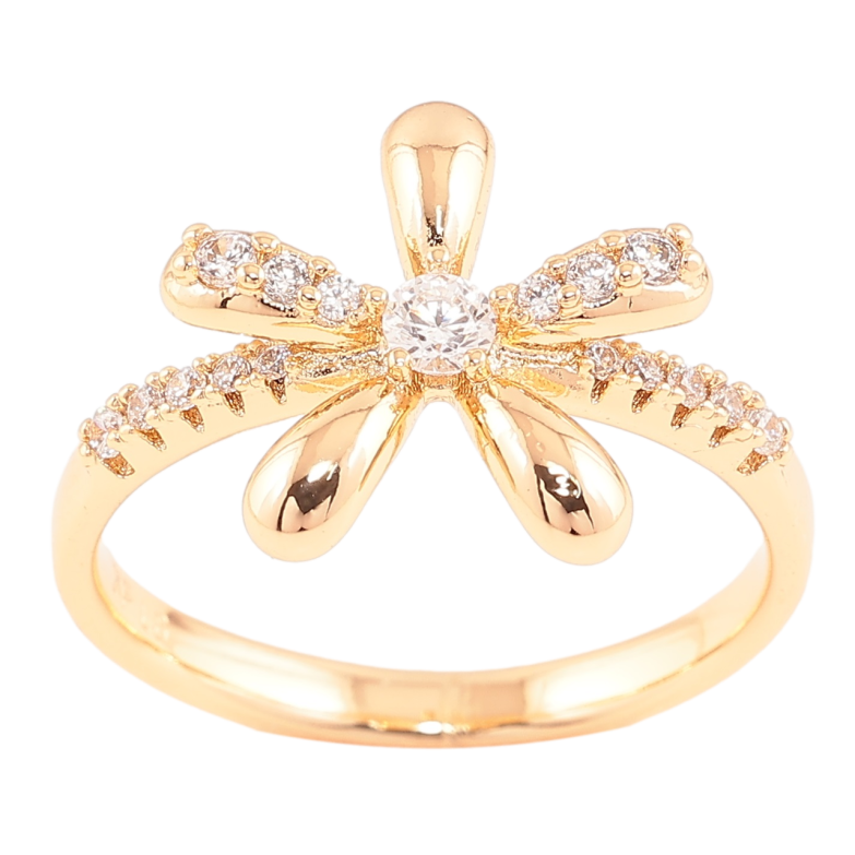 Кольцо Xuping Позолота 18K Цветок с цирконием фото №1