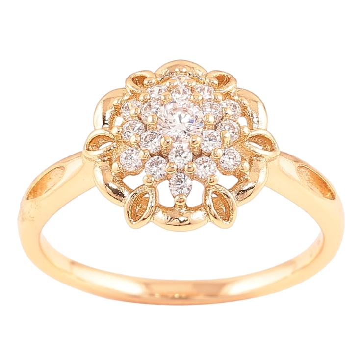 Каблучка Xuping Позолота 18K «Квітка з цирконієм» фото №18