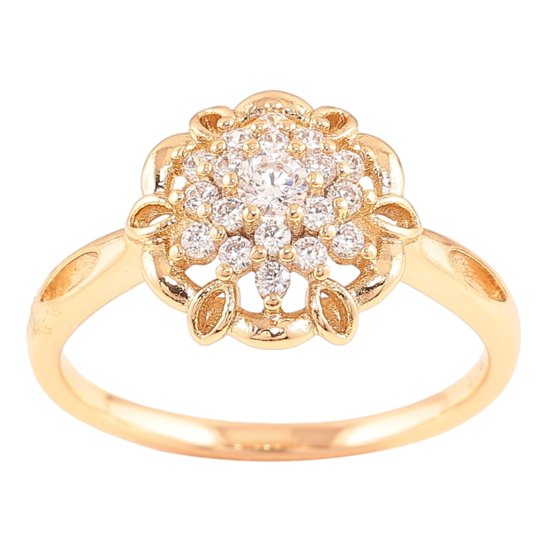 Каблучка Xuping Позолота 18K «Квітка з цирконієм» фото №1