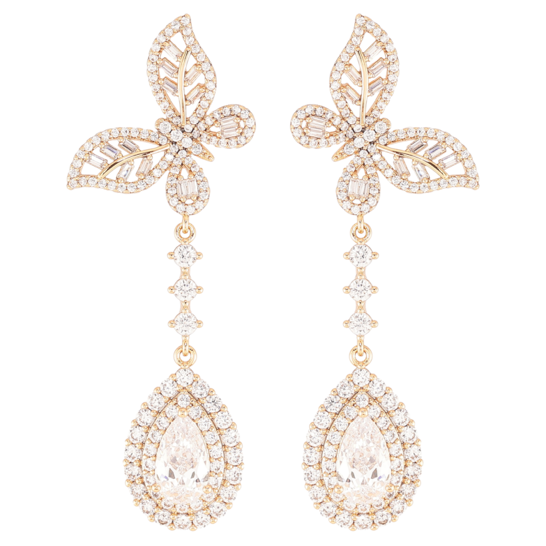 Сережки Xuping JEAN GOUJON Позолота 18K пусети «Підвіски метелики з інкрустацією цирконієм» фото №1