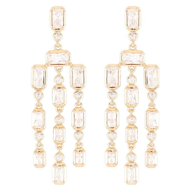 Сережки Xuping JEAN GOUJON Позолота 18K пусети «Декоративні кришталеві підвіски» фото №7