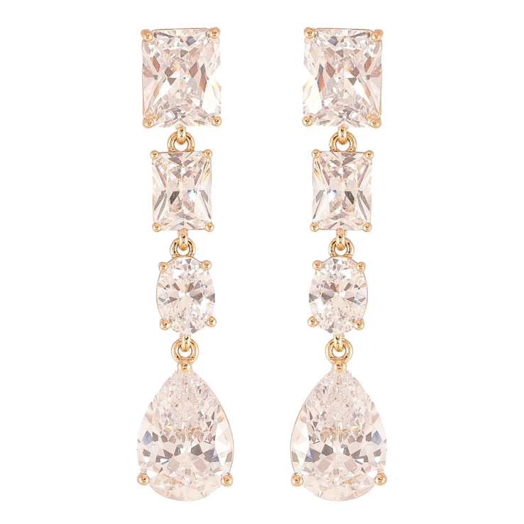 Серьги Xuping JEAN GOUJON Позолота 18K пусеты Подвески из фианитов фото №6