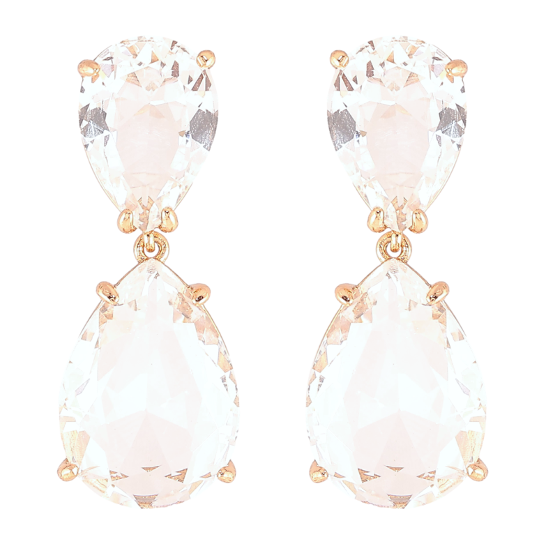 Сережки Xuping JEAN GOUJON Позолота 18K пусети «Кришталеві крапельки» фото №1