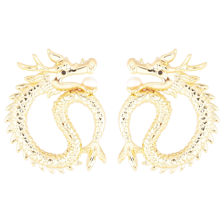 Серьги Xuping QQMM Позолота 14K пусеты Драконы фото №1 Серьги Xuping QQMM Позолота 14K пусеты Драконы фото №1