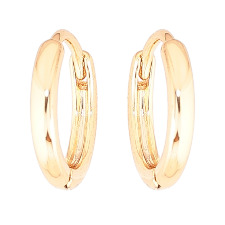 Сережки Xuping Позолота 18K колечка Класика, шир. 2мм ø 13мм фото №3