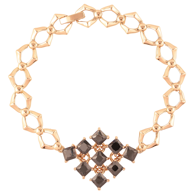 Браслет Xuping Позолота 18K Узор с черными фианитами длинна 19см х 9мм фото №16 Браслет Xuping Позолота 18K Узор с черными фианитами длинна 19см х 9мм фото №16