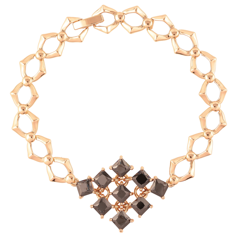 Браслет Xuping Позолота 18K Узор с черными фианитами длинна 19см х 9мм фото №1