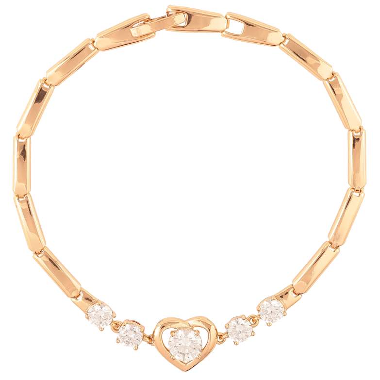 Браслет Xuping Позолота 18K «Сердечко з фіанітами» довжина 19см х 3мм фото №1 Браслет Xuping Позолота 18K «Сердечко з фіанітами» довжина 19см х 3мм фото №1