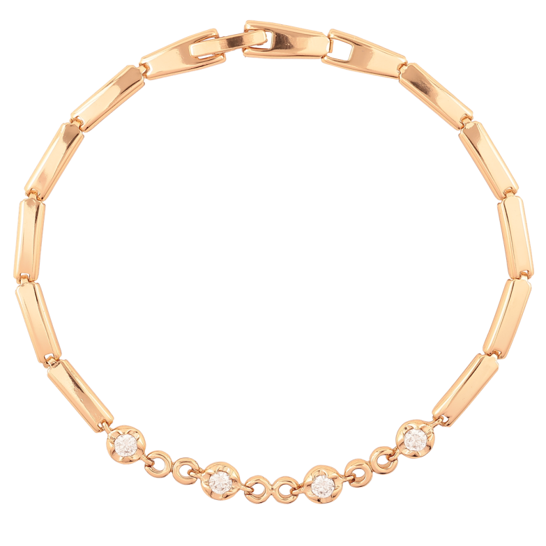 Браслет Xuping Позолота 18K Узор с вставками циркония длинна 19.5см х 3мм фото №1 Браслет Xuping Позолота 18K Узор с вставками циркония длинна 19.5см х 3мм фото №1