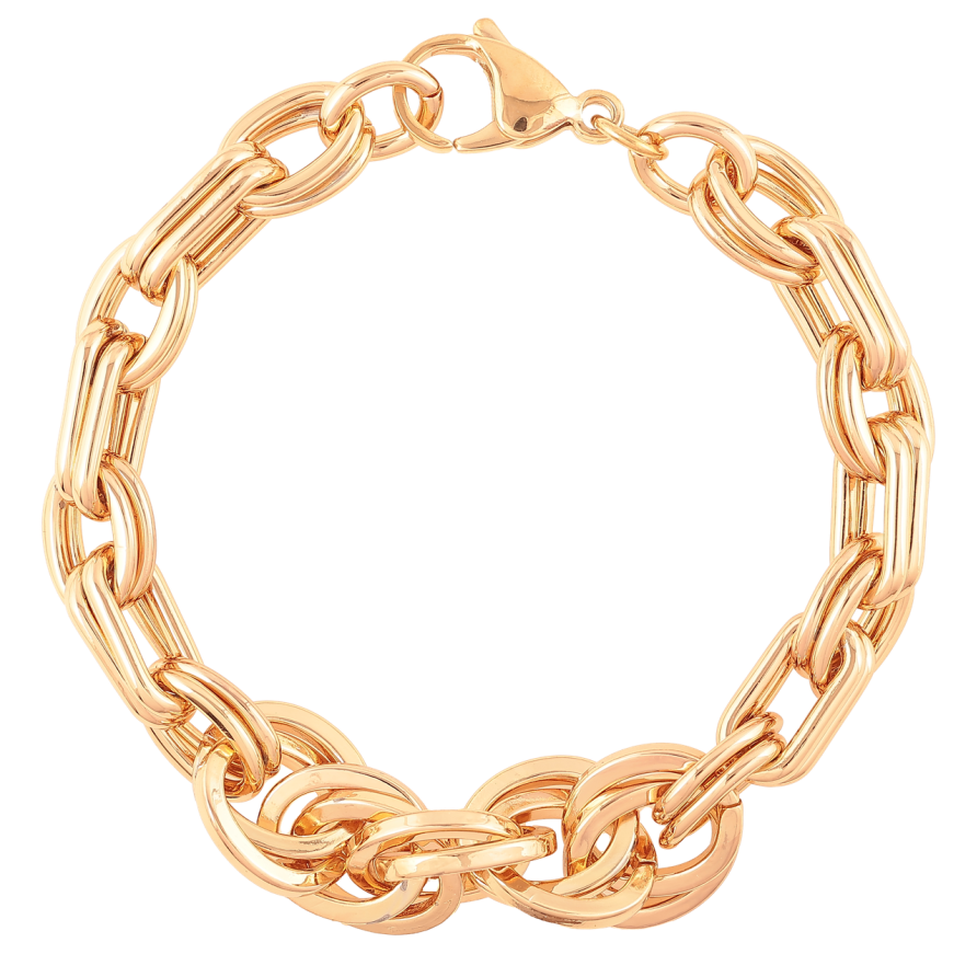 Браслет Xuping Позолота 18K «Ланцюжок Фантазійне плетіння» довжина 20см х 7мм фото №1