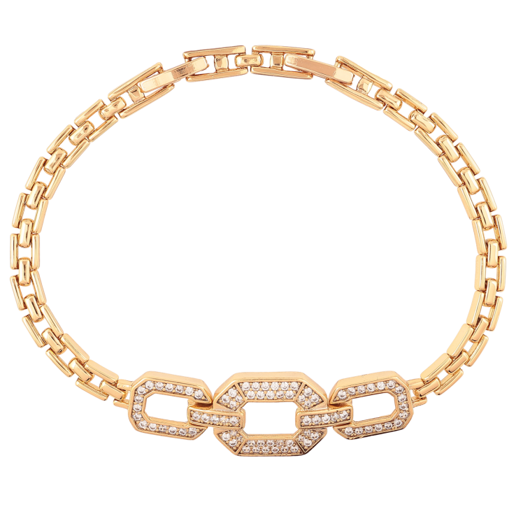 Браслет Xuping Позолота 18K Узор с инкрустацией цирконием длинна с доп. замком 17,19см х 4мм фото №25 Браслет Xuping Позолота 18K Узор с инкрустацией цирконием длинна с доп. замком 17,19см х 4мм фото №25