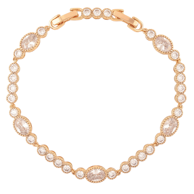 Браслет Xuping Позолота 18K Дорожка фианитов длинна с доп. замком 17,19.5см х 3-5мм фото №2