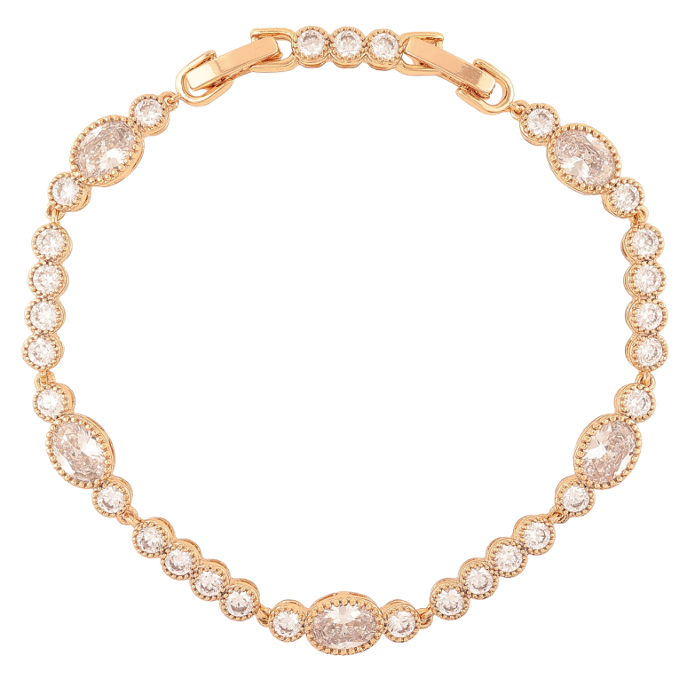 Браслет Xuping Позолота 18K «Доріжка фіанітів» довжина з доп. замком 17,19.5см х 3-5мм фото №1