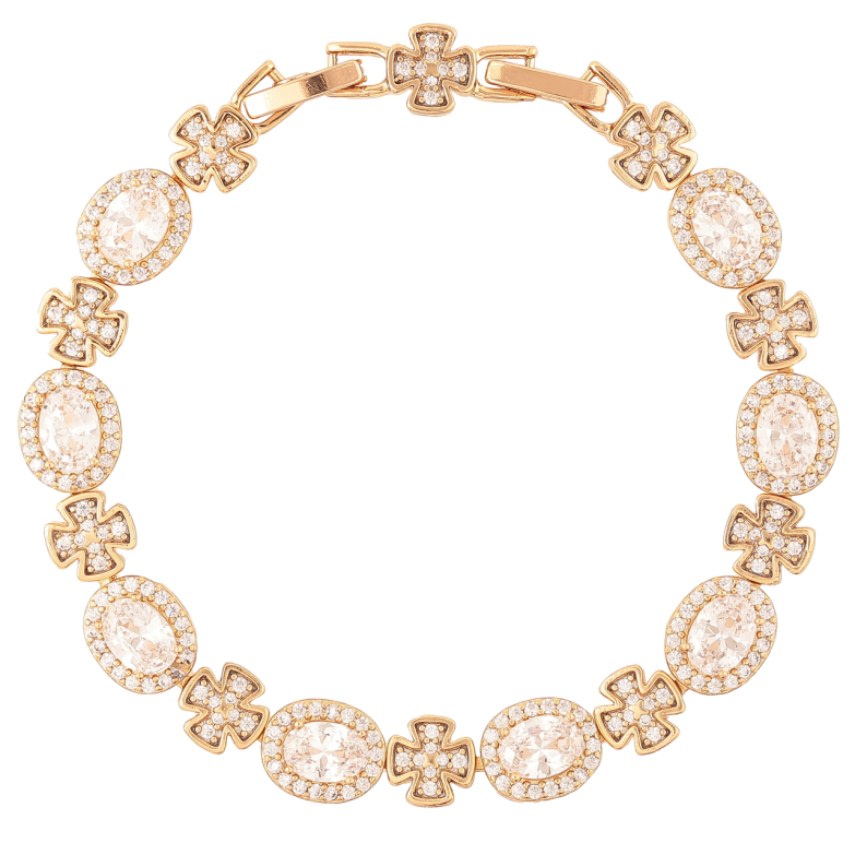 Браслет Xuping Позолота 18K «Інкрустація цирконієм» довжина з доп. замком 16.5,19см х 7-8мм фото №1