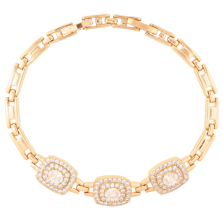 Браслет Xuping Позолота 18K «Інкрустація цирконієм» довжина з доп. замком 16.5-19см х 4мм фото №20