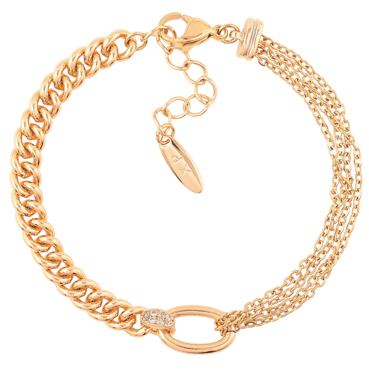 Браслет Xuping Позолота 18K Комбинированная цепочка длинна с доп. цепочкой 17-20см х 5мм фото №11