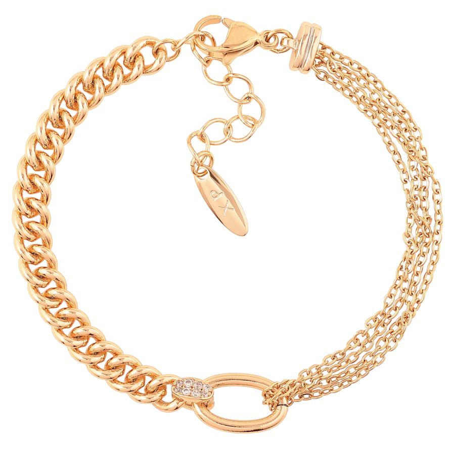 Браслет Xuping Позолота 18K Комбинированная цепочка длинна с доп. цепочкой 17-20см х 5мм фото №1 Браслет Xuping Позолота 18K Комбинированная цепочка длинна с доп. цепочкой 17-20см х 5мм фото №1