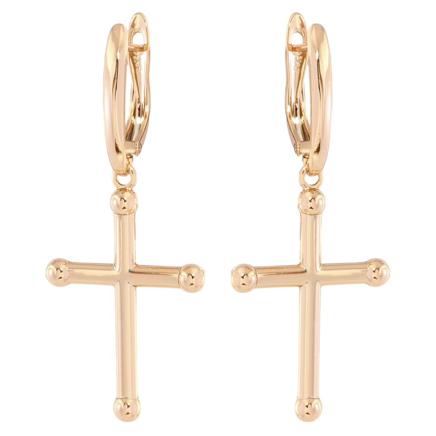 Серьги Xuping Позолота 18K английский замок Подвески Крестики фото №1