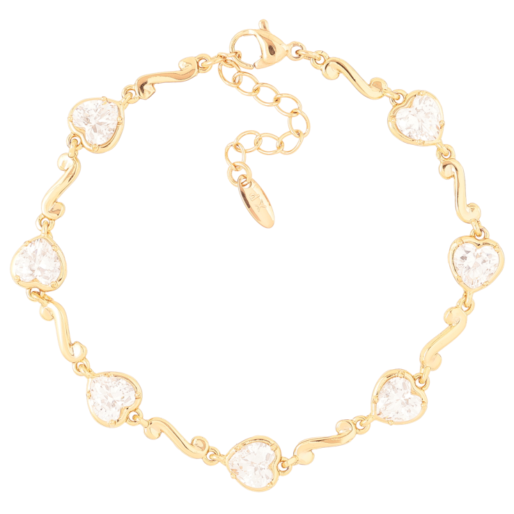 Браслет Xuping Позолота 18K Кристальные сердечки длинна с доп. цепочкой 17-20см х 3-7мм фото №22