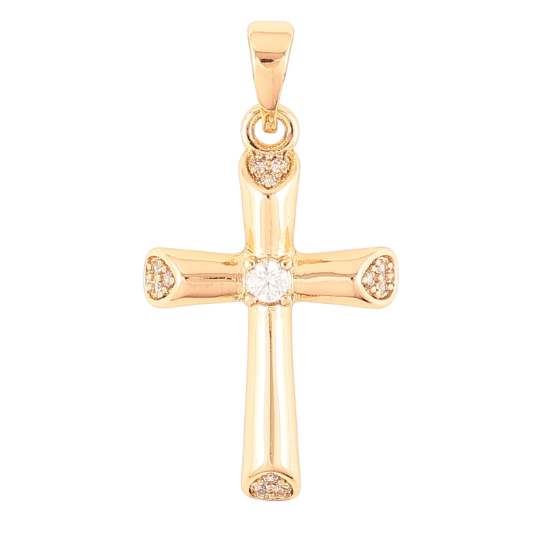 Кулон Xuping Позолота 18K Крест с цирконием для цепочки до 5мм фото №1 Кулон Xuping Позолота 18K Крест с цирконием для цепочки до 5мм фото №1