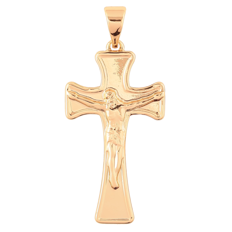 Кулон Xuping Позолота 18K Хрест із Розп'яттям» для ланцюжка до 7мм фото №1