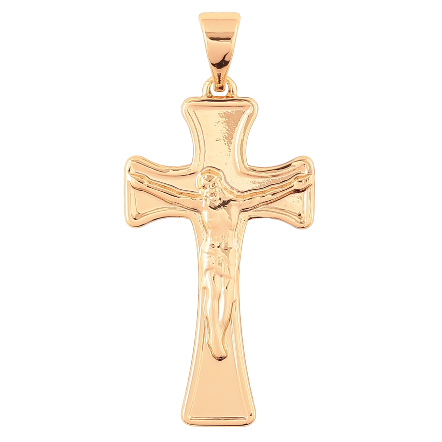 Кулон Xuping Позолота 18K Хрест із Розп'яттям» для ланцюжка до 7мм фото №1