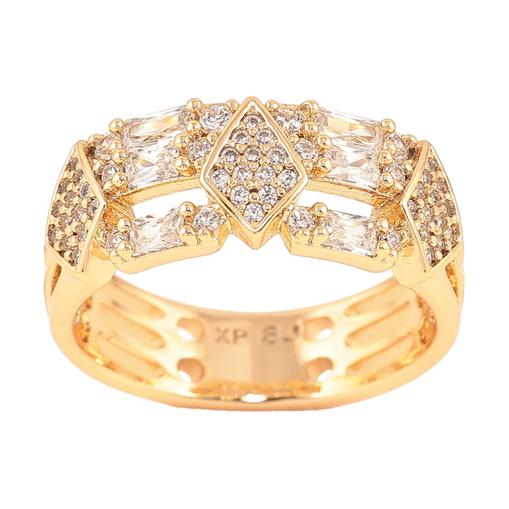 Каблучка Xuping Позолота 18K «Візерунок з інкрустацією цирконієм» фото №8