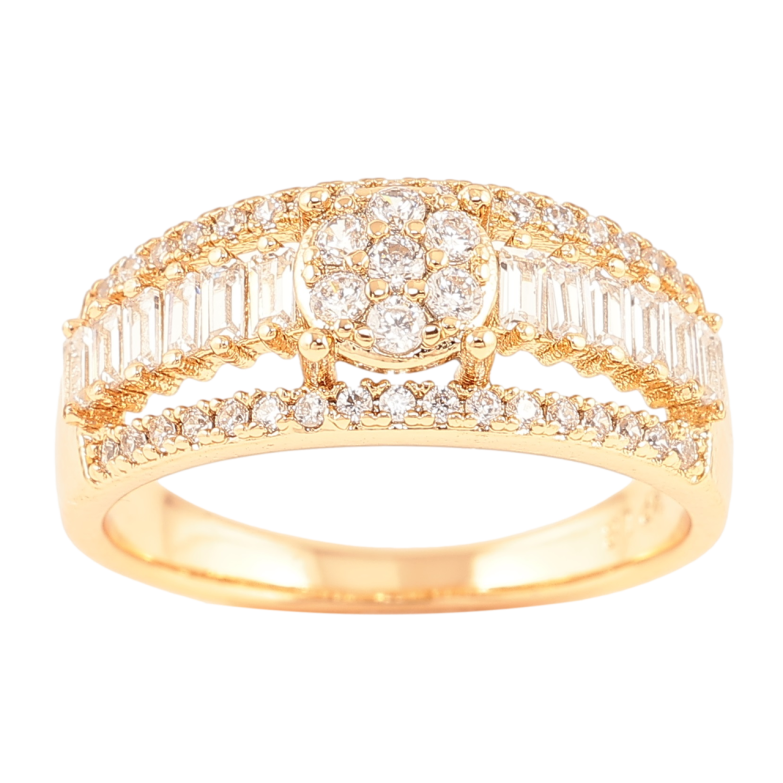 Каблучка Xuping Позолота 18K «Візерунок з інкрустацією цирконієм» фото №1 Каблучка Xuping Позолота 18K «Візерунок з інкрустацією цирконієм» фото №1