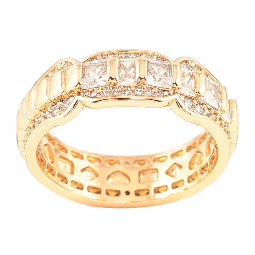 Каблучка Xuping Позолота 18K «Візерунок з цирконієм» фото №1 Каблучка Xuping Позолота 18K «Візерунок з цирконієм» фото №1
