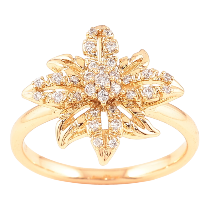 Каблучка Xuping Позолота 18K «Квітка з цирконієм» фото №5